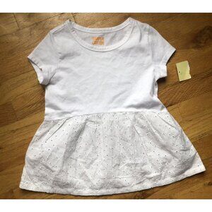 Harper Canyon Size 6 White Eyelet Peplum Top